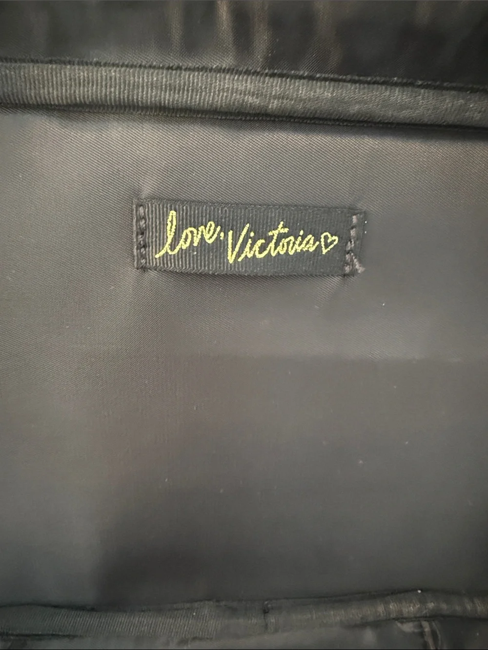Victoria's Secret White Cosmetic Case with Pink & Black Motif